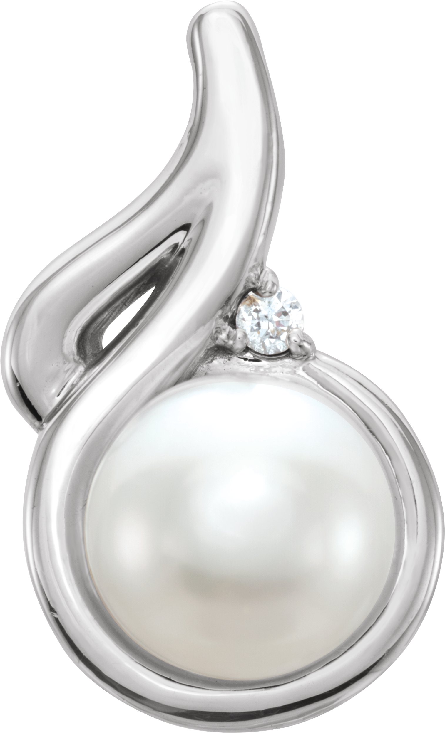 Freshwater Cultured Pearl & Diamond Pendant or Mounting
