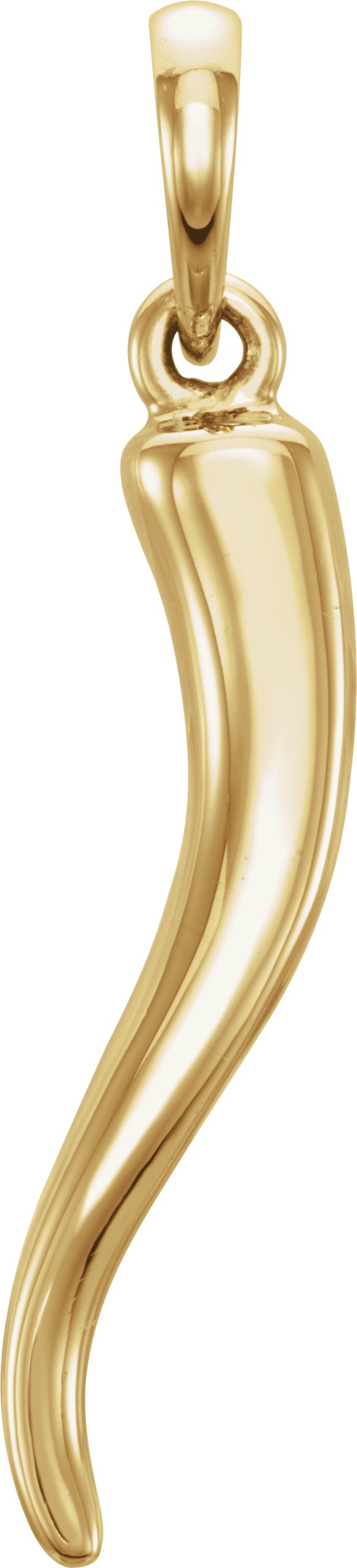 14K Yellow Italian Horn Pendant