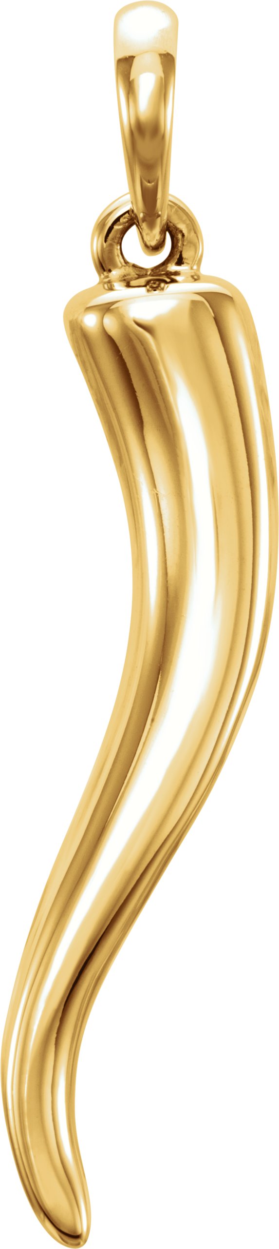 14K Yellow Italian Horn Pendant