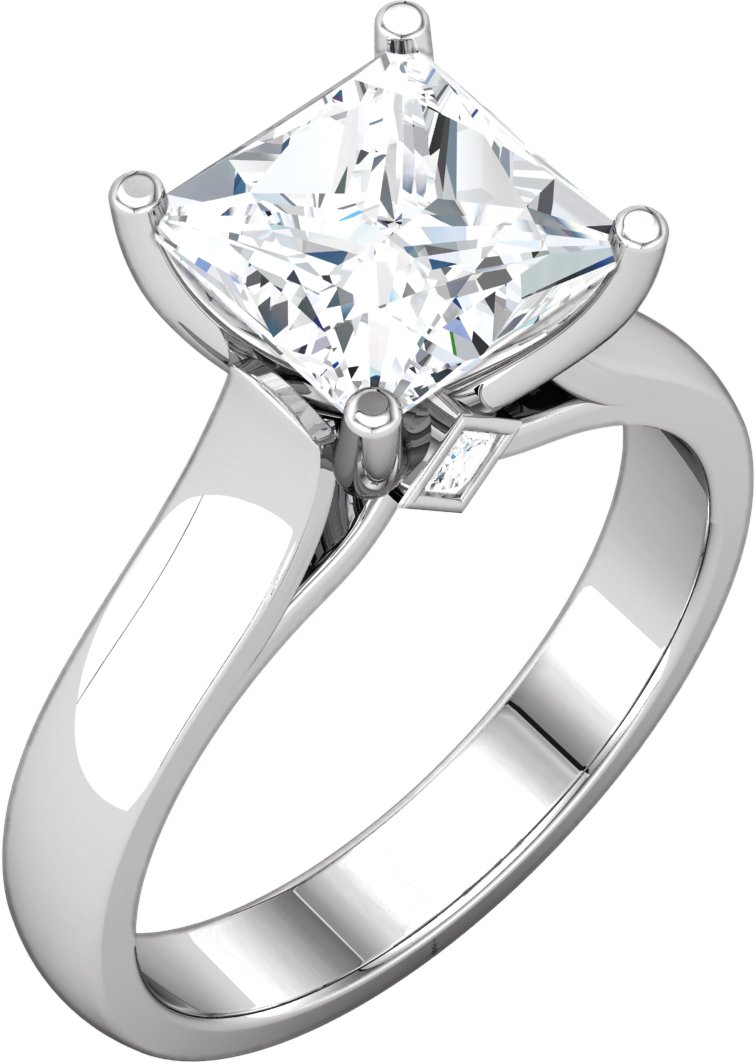 Cathedral-Style Solitaire Engagement Ring Mounting