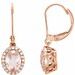 14K Rose Natural Morganite & 1/5 CTW Natural Diamond Earrings