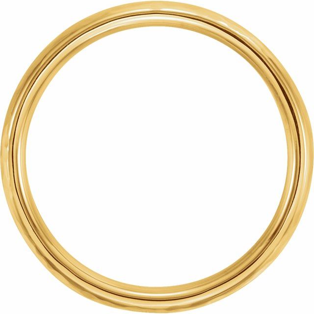 14K Yellow 4 mm Half Round Band with Hammered Textured Size 16