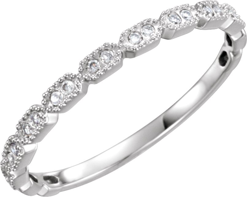 14K White .08 CTW Natural Diamond Ring