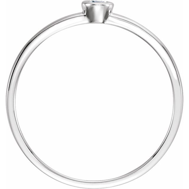 14K White .06 CTW Diamond Bezel-Set Solitaire Ring