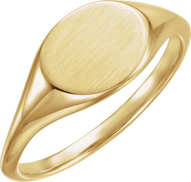 14K Yellow Oval Signet Ring