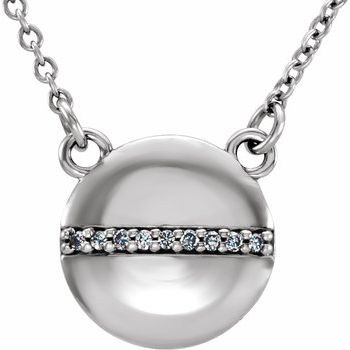 Platinum .025 CTW Diamond Circle 16 inch Necklace Ref. 11874861