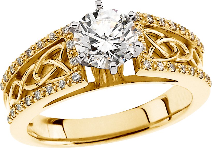 14K Yellow 1.25 CTW Diamond Celtic Inspired Engagement Ring Ref 2404064