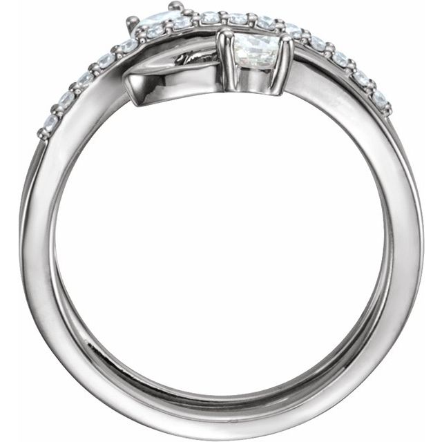 14K White 1/2 CTW Natural Diamond Freeform Ring