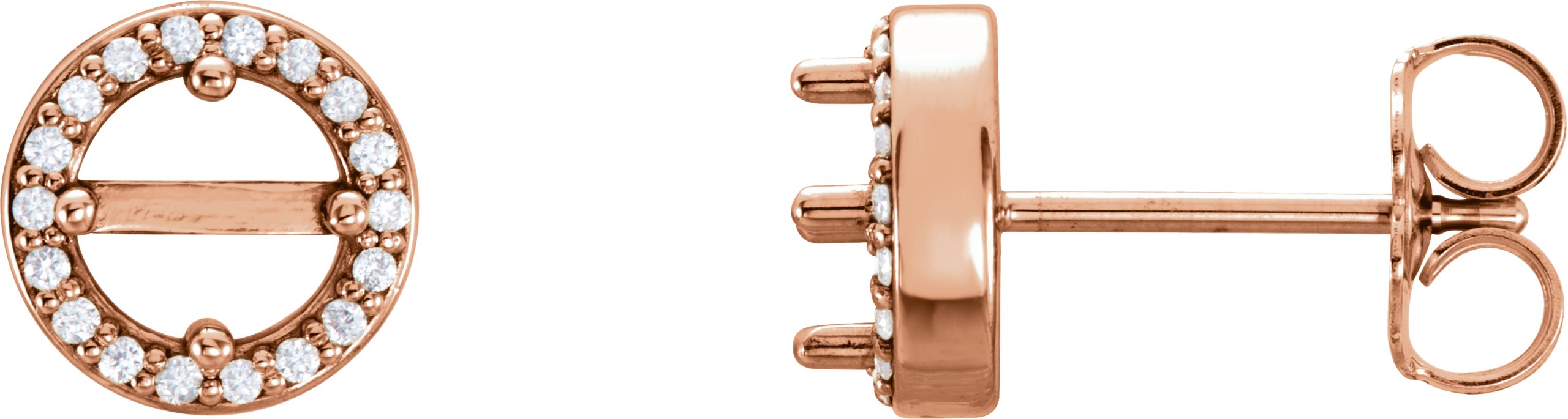 Round 4-Prong Halo-Style Earrings