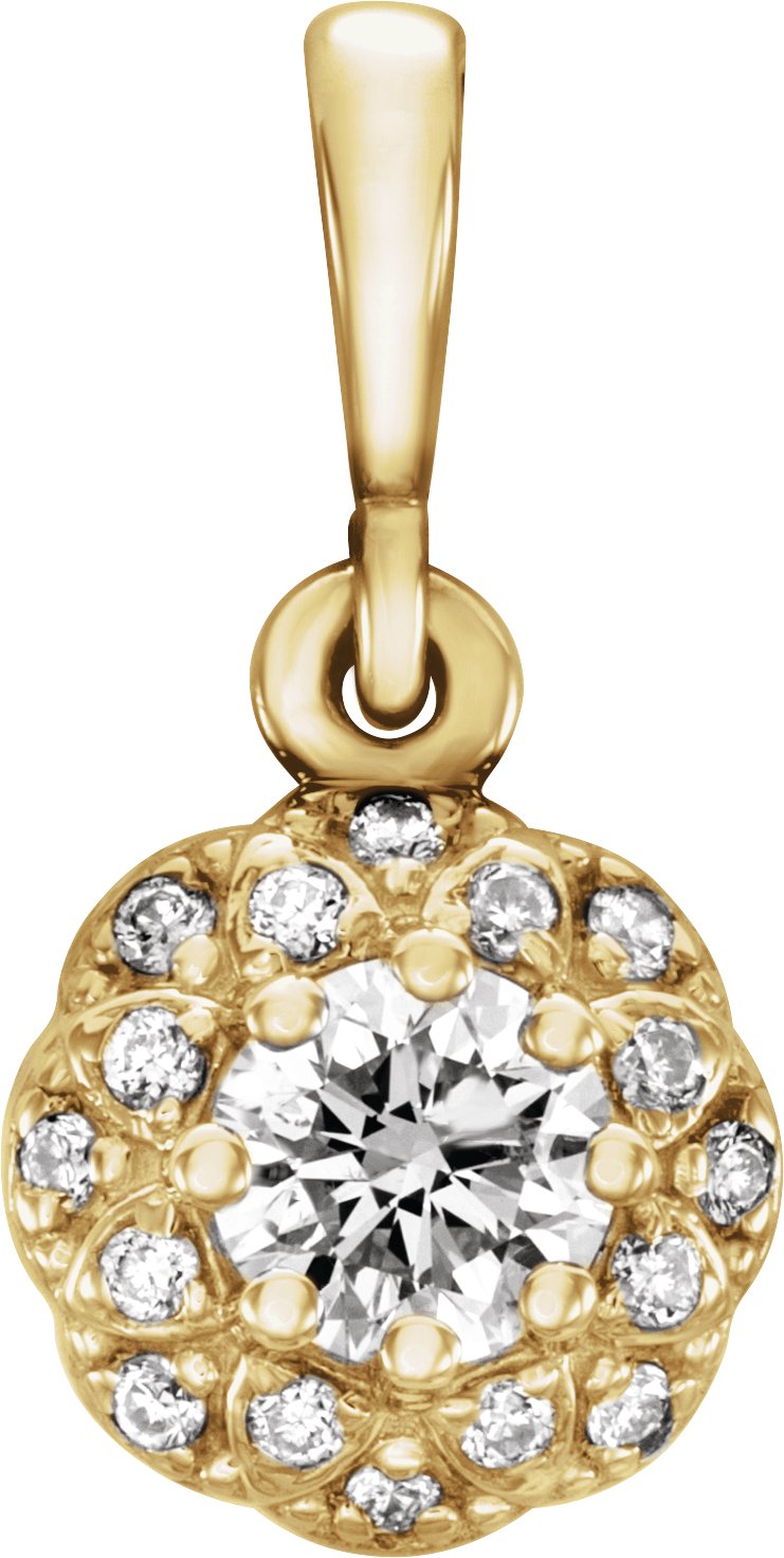 14K Yellow .33 CTW Diamond Halo Style Pendant Ref. 11801246