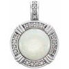 14K White Opal and .10 CTW Diamond Pendant Ref 11922565