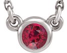14K White 4 mm Round Lab-Grown Ruby Solitaire 16