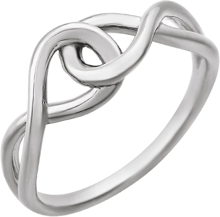 14K White Infinity-Inspired Knot Design Ring