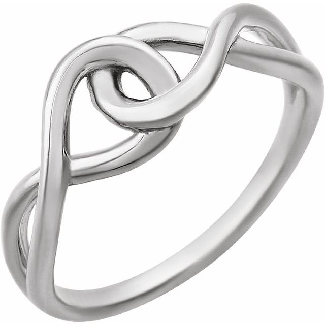 14K White Infinity-Inspired Knot Design Ring
