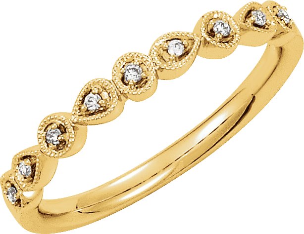 14K Yellow .04 CTW Natural Diamond Stackable Ring