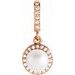 14K Rose Cultured White Freshwater Pearl & .07 CTW Natural Diamond Pendant 