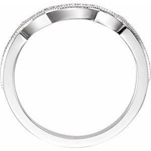 14K White 1/8 CTW Diamond Band for 5.2 mm Round Ring