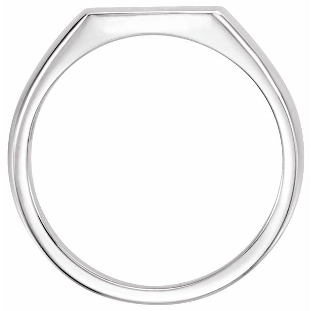 Platinum 15x12 mm Rectangle Signet Ring
