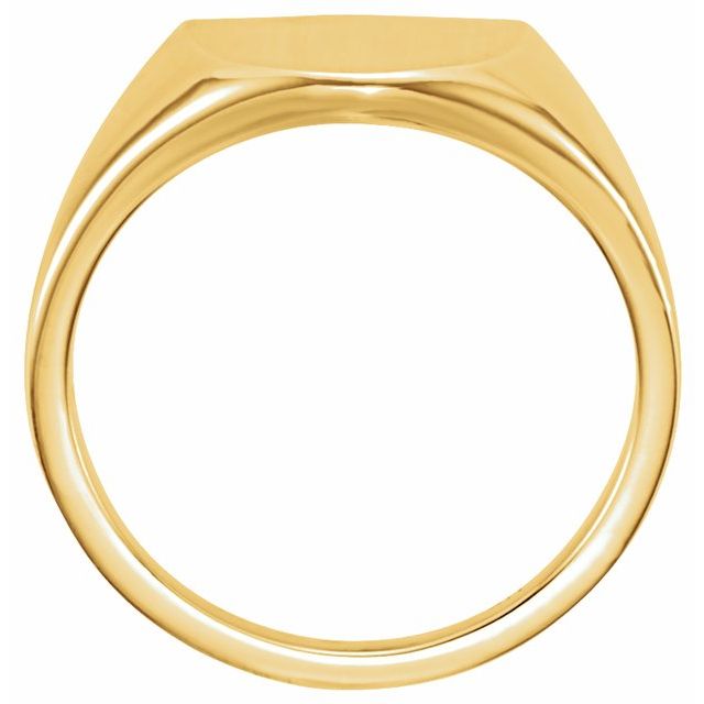 14K Yellow 11 mm Shield Signet Ring