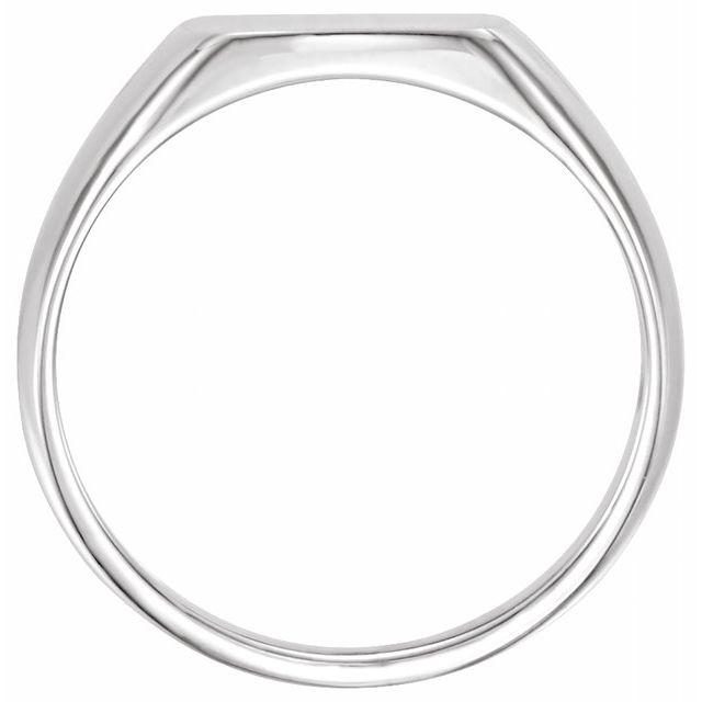 14K White 13x12 mm Rectangle Signet Ring