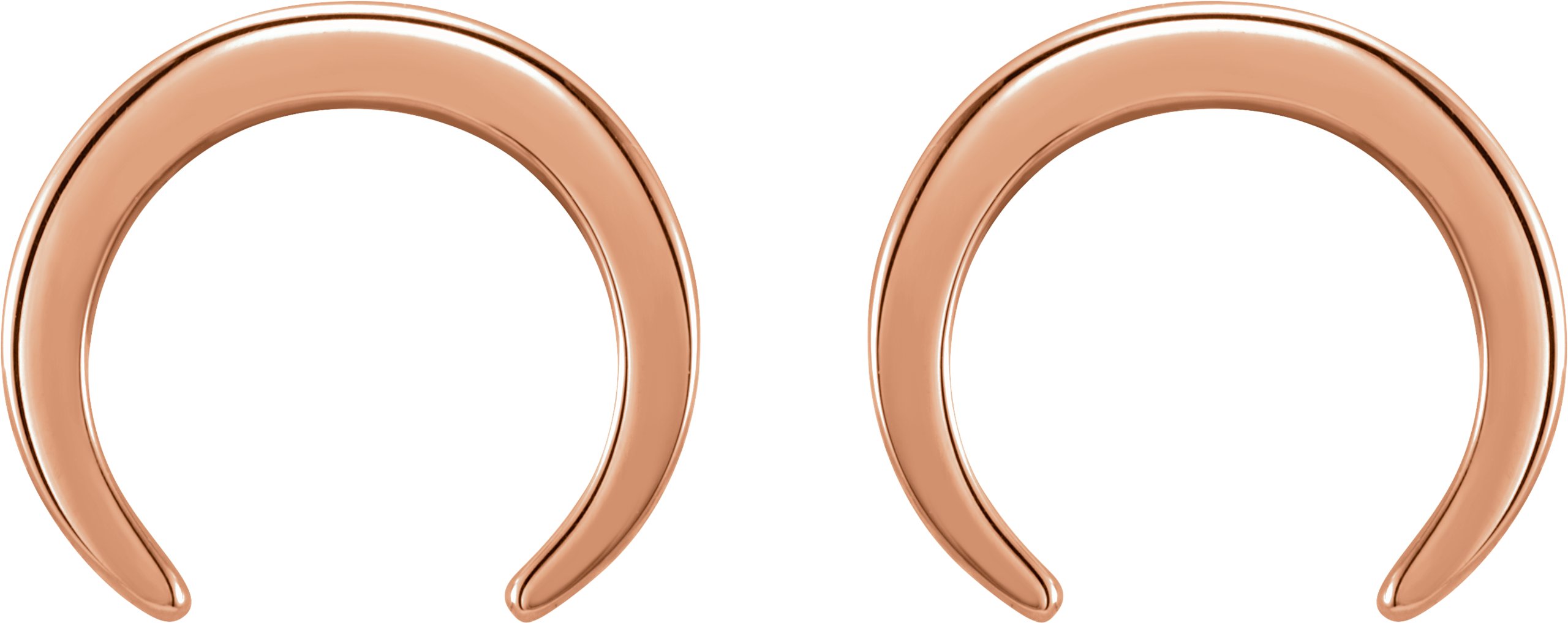 14K Rose Crescent Earrings