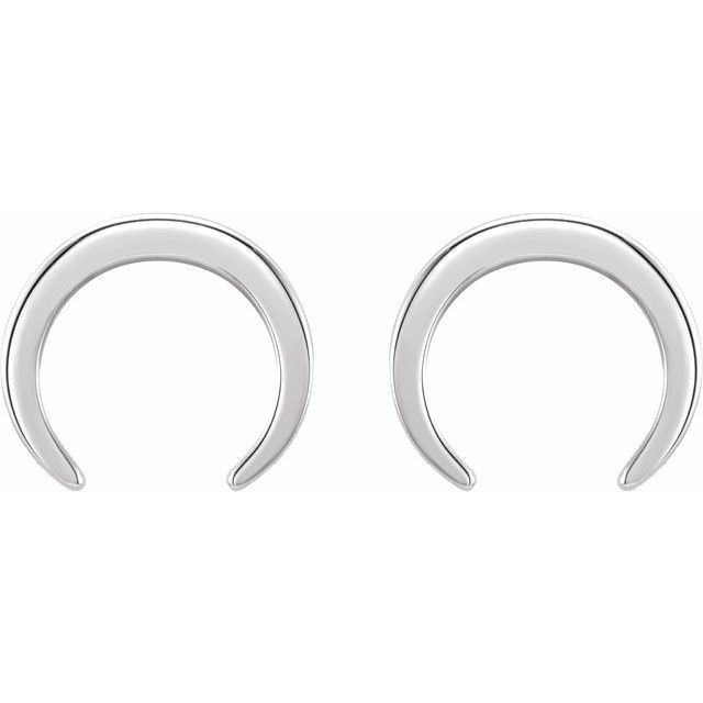 Sterling Silver Crescent Earrings