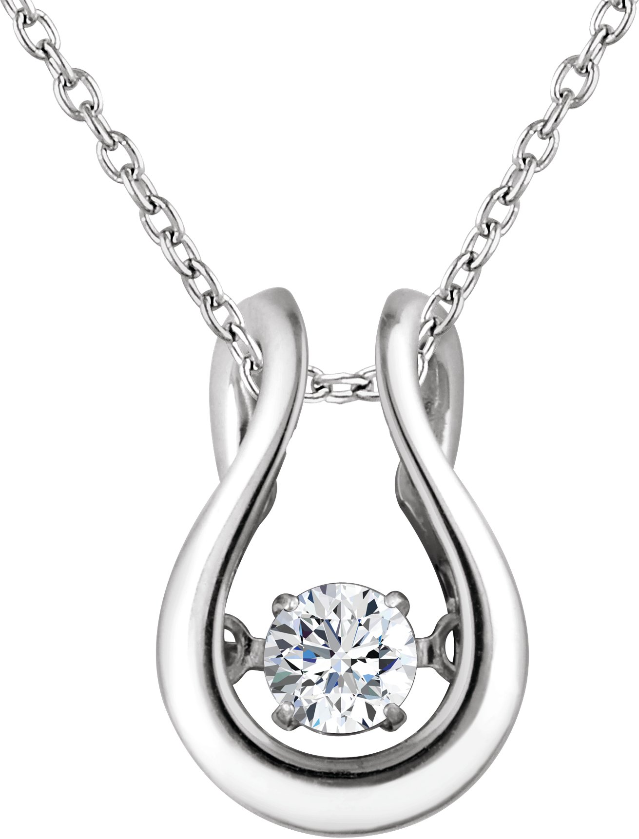 14K White 1/6 CT Diamond Mystara® 18" Necklace