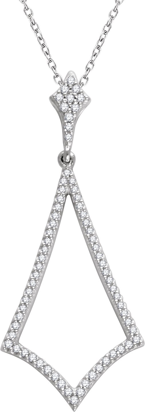 14K White 1/4 CTW Natural Diamond 18 Necklace