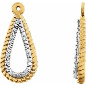 14K White/Yellow Gold-Plated .04 CTW Diamond Earring Jackets
