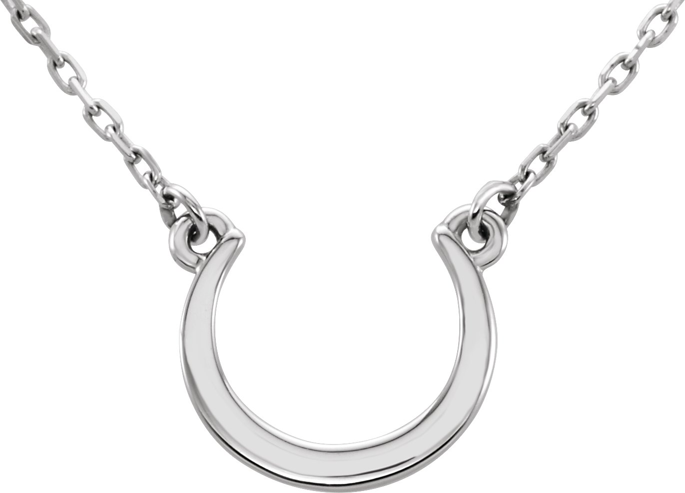 14K White Crescent 18" Necklace