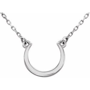14K White Crescent 18" Necklace