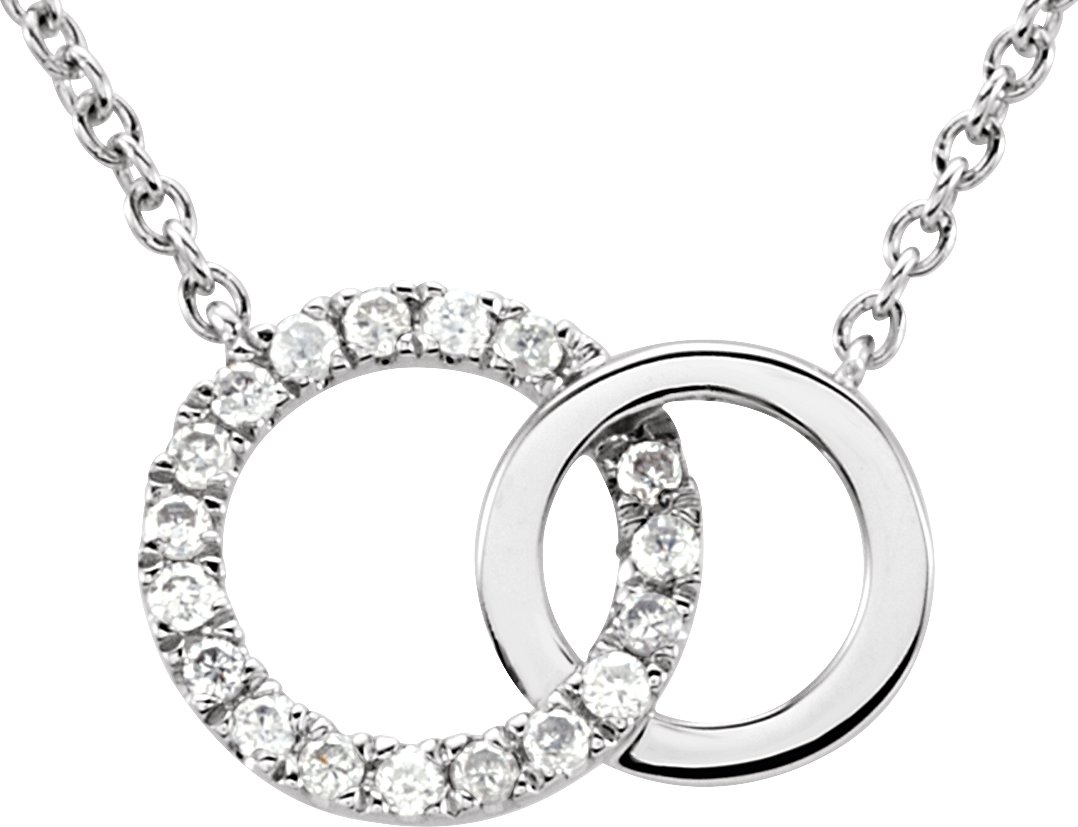 14K White .06 CTW Natural Diamond Circle 18" Necklace