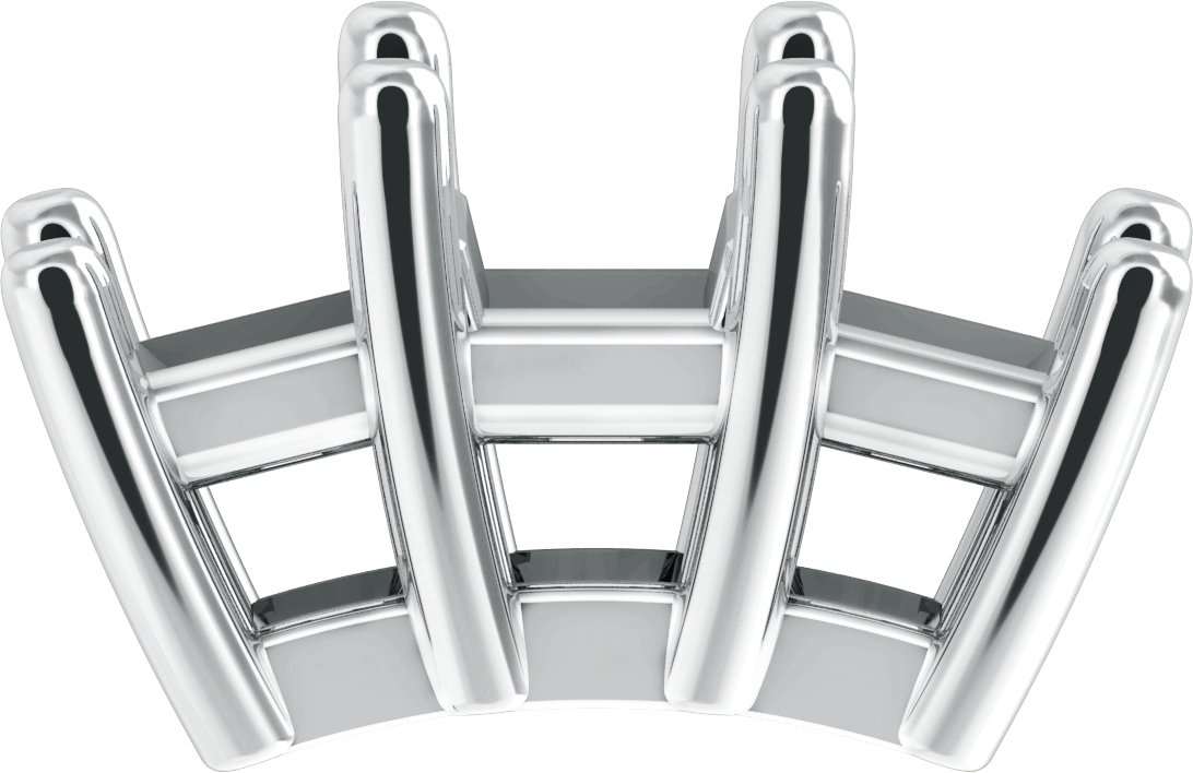 Square 3-Stone Shank Setting