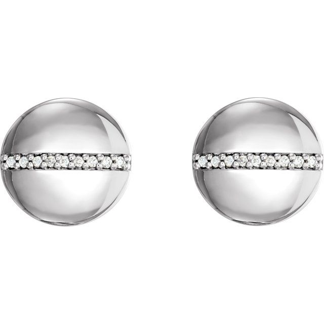 14K White .05 CTW Diamond Circle Earrings