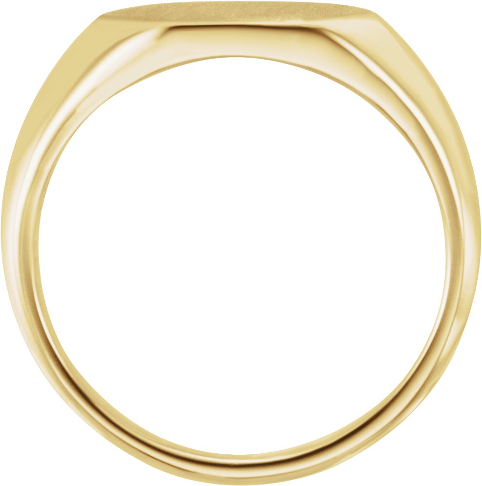 14K Yellow 12x10 mm Geometric Signet Ring