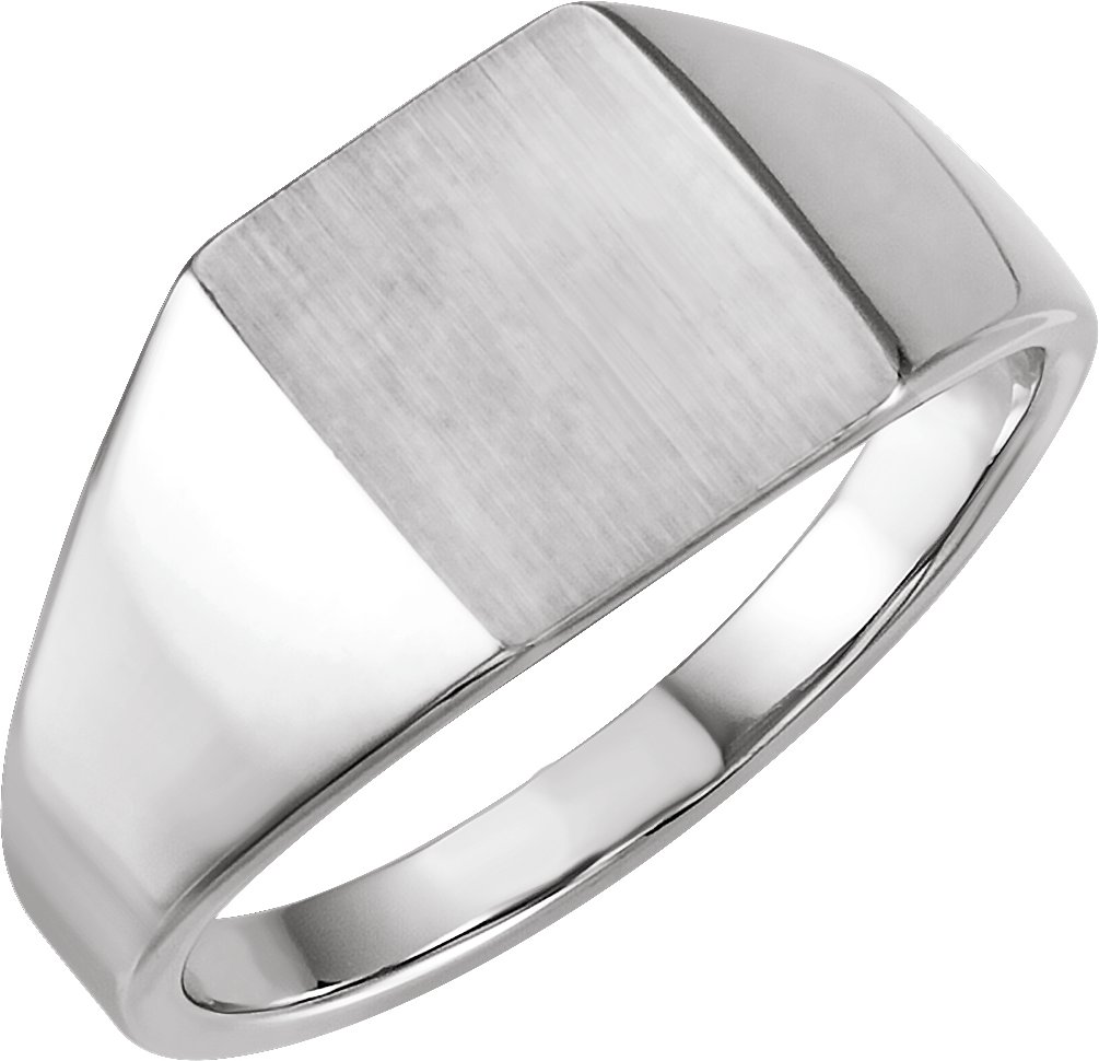 Sterling Silver 12x10 mm Rectangle Signet Ring