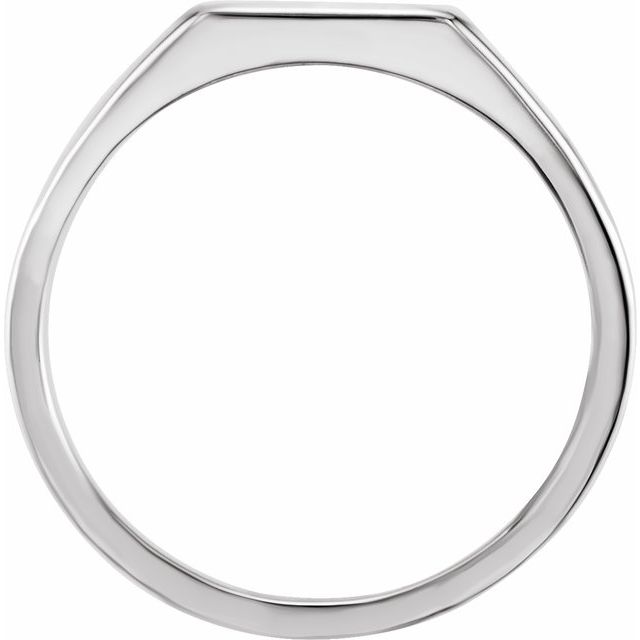 10K White 12x10 mm Rectangle Signet Ring
