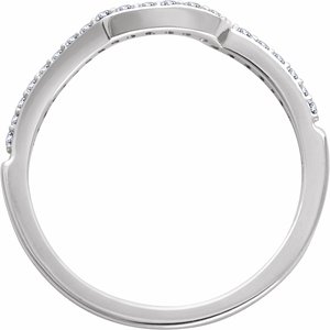 14K White 1/6 CTW Diamond Band for 5.5 mm Square Ring