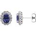 14K White Lab-Grown Blue Sapphire & 1/3 CTW Natural Diamond Earrings 