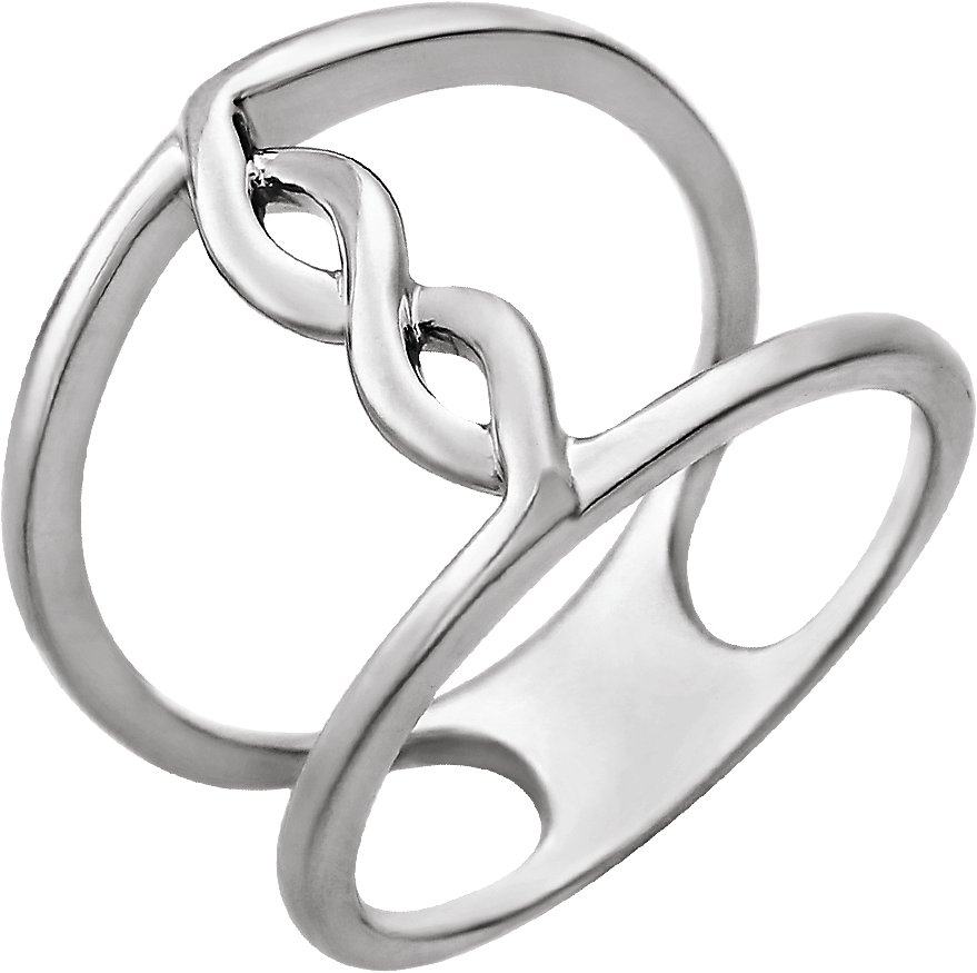 14K White Rope Design Ring Size 7