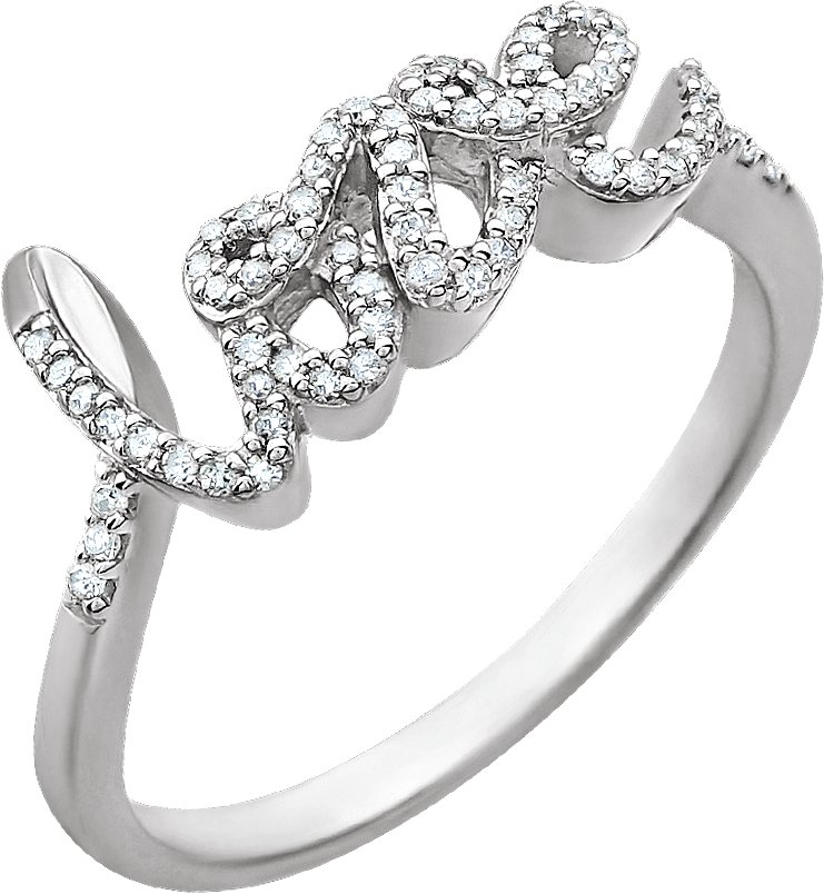 14K White 1/6 CTW Natural Diamond Ring