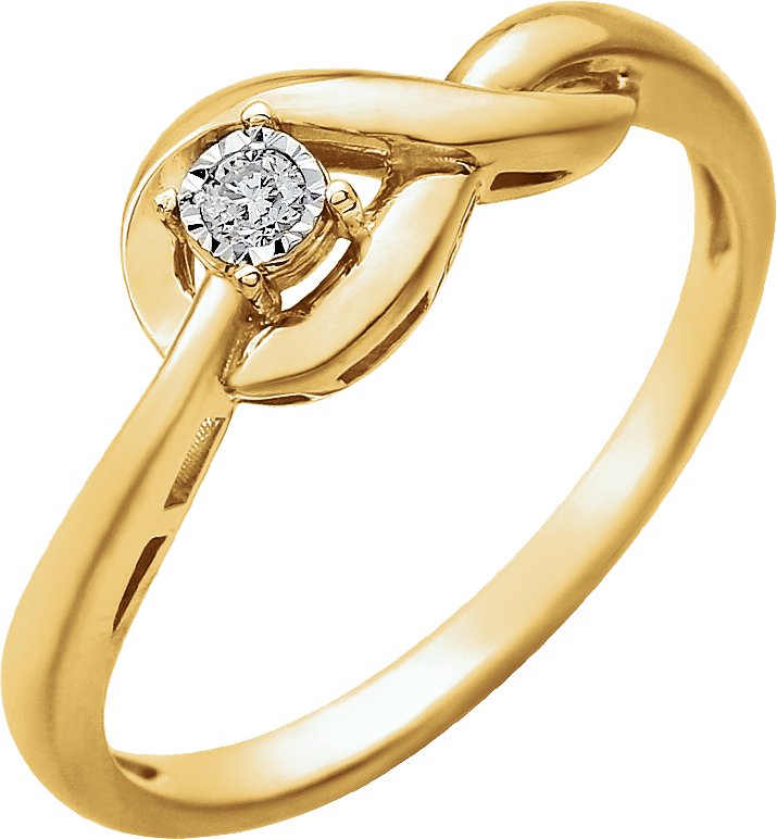 14K Yellow .04 CT Natural Diamond Ring  