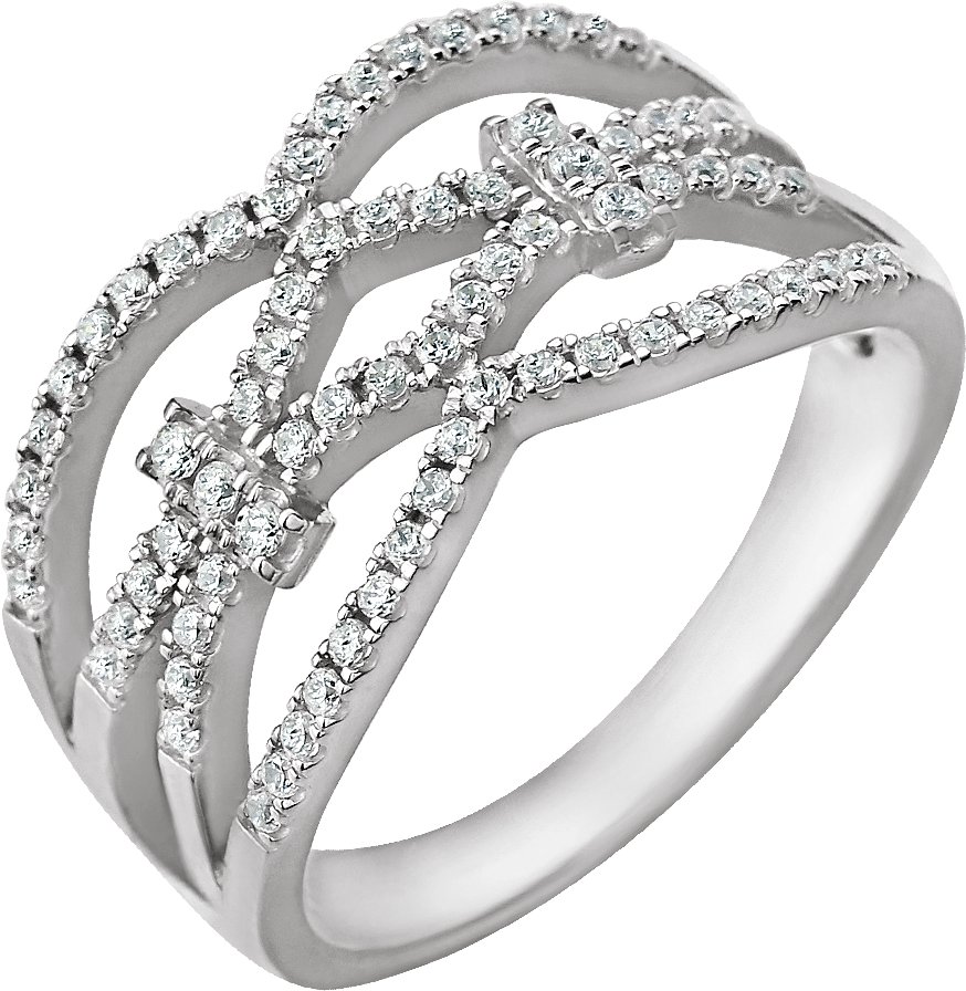 14K White 3/8 CTW Diamond Ring