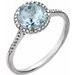Sterling Silver Natural Aquamarine & .01 CTW Natural Diamond Ring