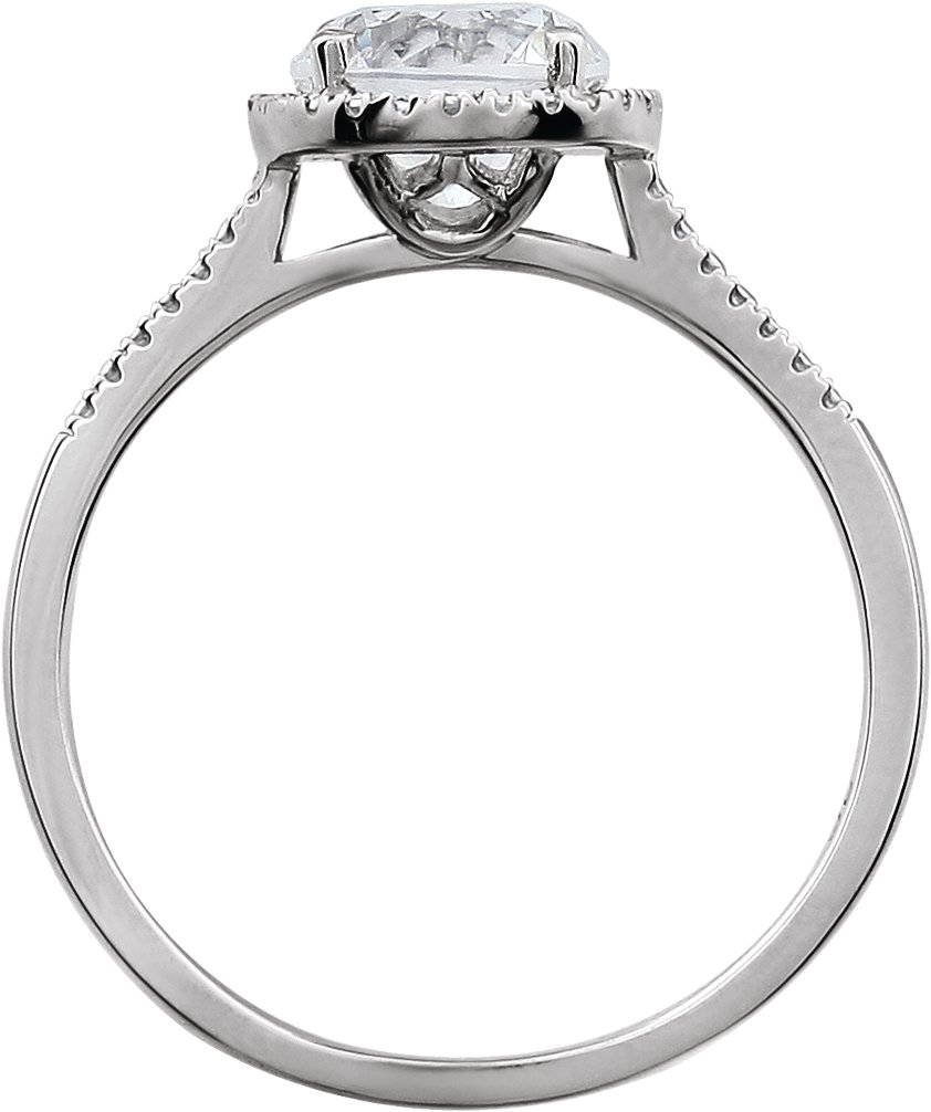 Sterling Silver Lab-Grown White Sapphire & .01 CTW Natural Diamond Ring