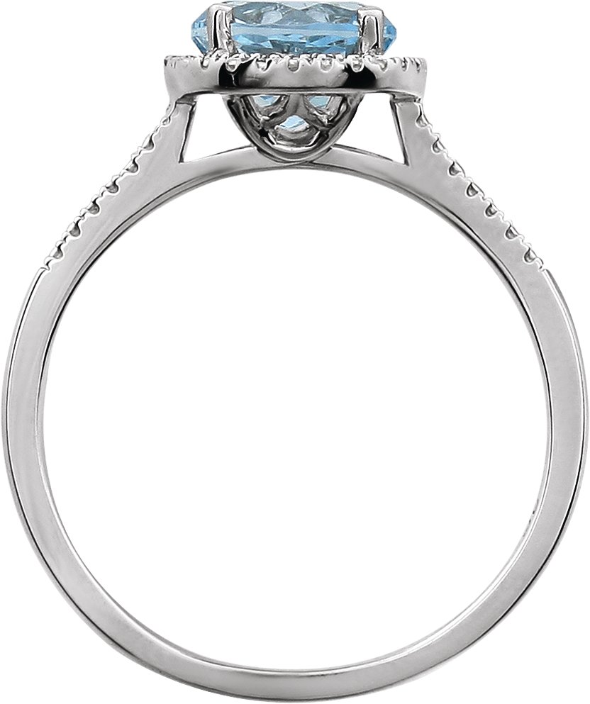 Sterling Silver Natural Sky Blue Topaz & .01 CTW Natural Diamond Ring