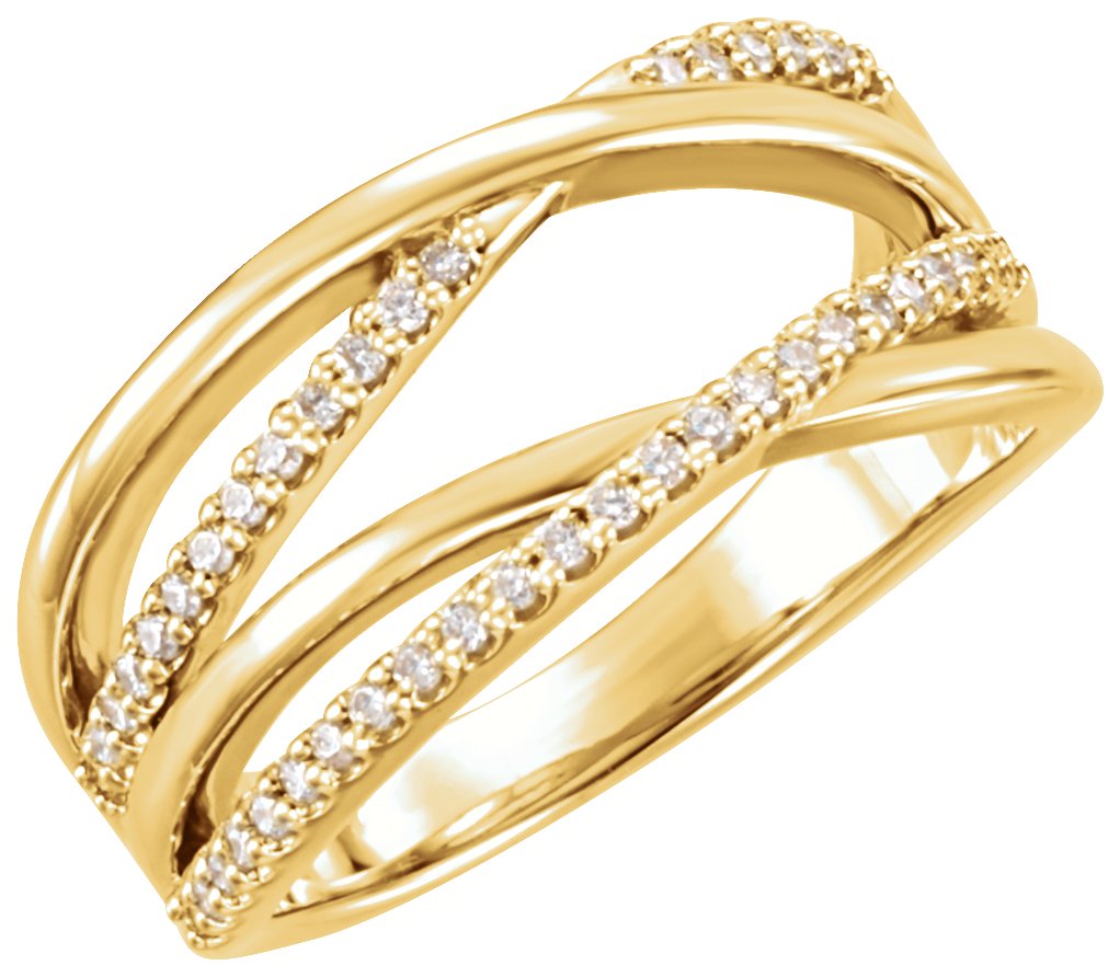 Set 1/5 CTW Diamond Criss-Cross Ring 