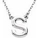 Sterling Silver Block Initial S 16