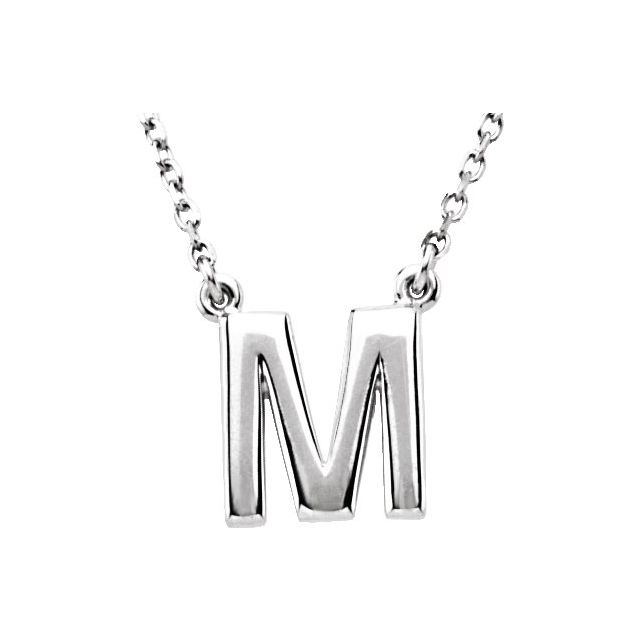 Sterling Silver Block Initial M 16