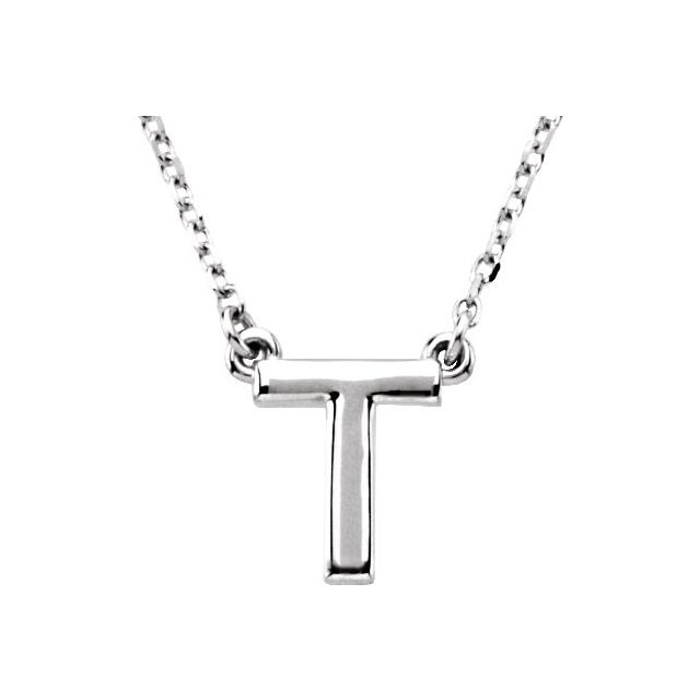 Sterling Silver Block Initial T 16